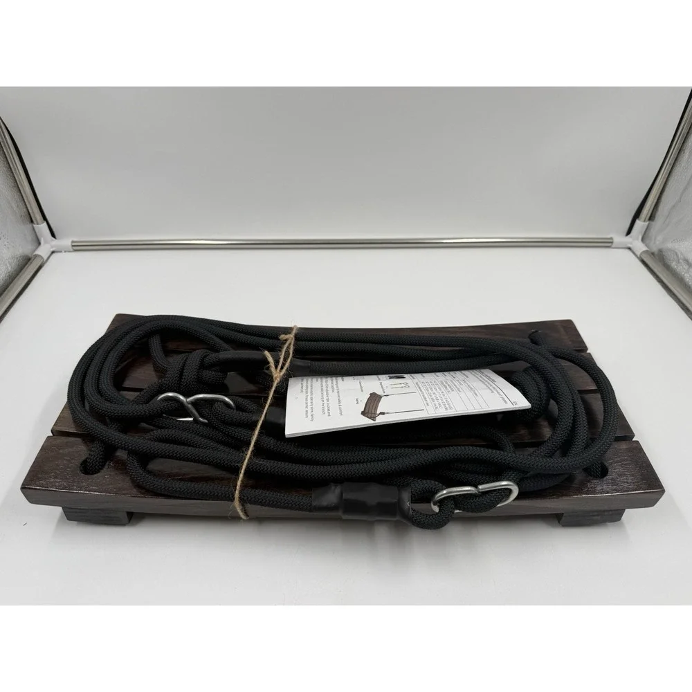 PELLOR Wood Tree Swing‎ Seat, Indoor Outdoor Rope 17.7x7.9x0.6 inch, Chocolate
